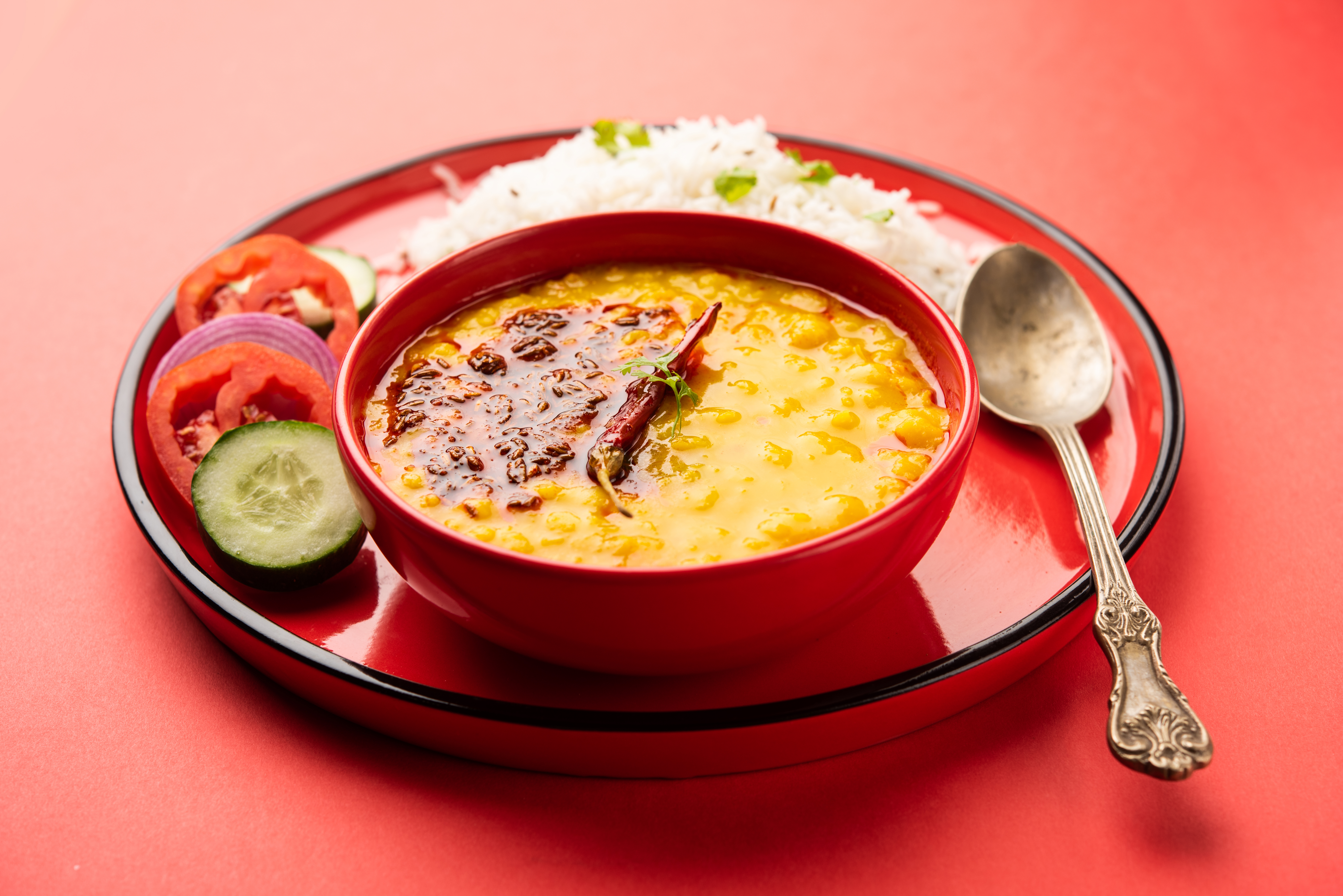 Tempered yellow lentils with spices