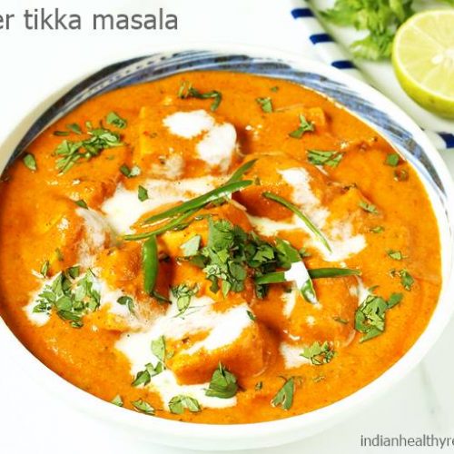 Grilled cottage cheese in tomato gravy